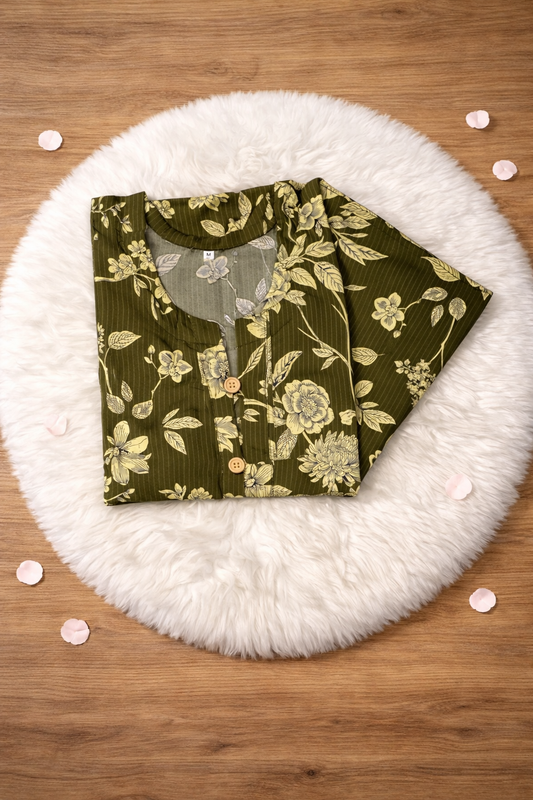 Olive Garden - Green 2PC Printed Suit