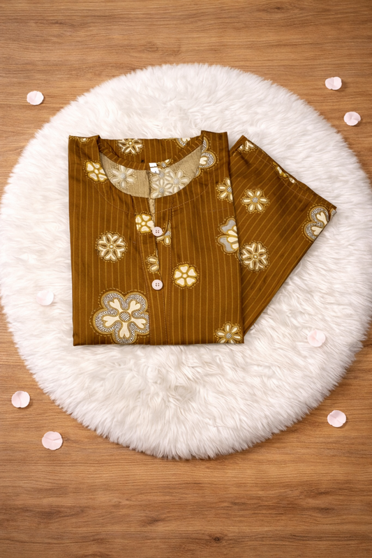 Golden Dune - Mustard 2PC Printed Suit