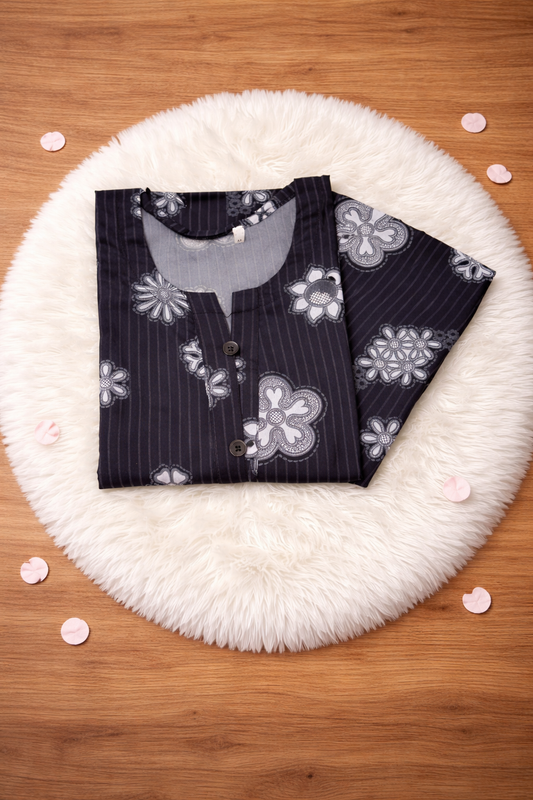 Midnight Daisy - Navy 2PC Printed Suit